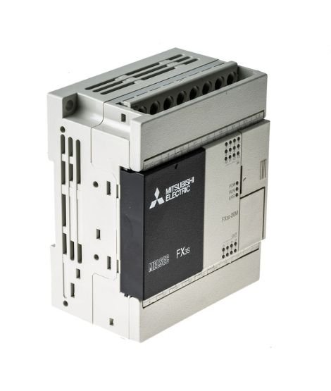 A collection of Mitsubishi iQ-R series PLC components